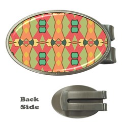 Pattern Orange Green African Money Clips (oval)  by Wegoenart