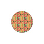 Pattern Orange Green African Golf Ball Marker (4 pack) Front