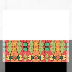 Pattern Orange Green African Rectangular Jigsaw Puzzl by Wegoenart