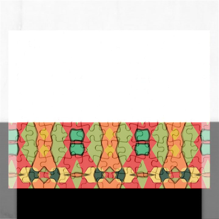 Pattern Orange Green African Rectangular Jigsaw Puzzl