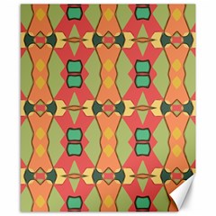 Pattern Orange Green African Canvas 8  X 10  by Wegoenart