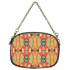 Pattern Orange Green African Chain Purse (one Side) by Wegoenart