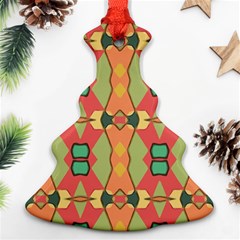 Pattern Orange Green African Christmas Tree Ornament (two Sides) by Wegoenart