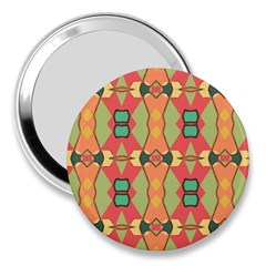 Pattern Orange Green African 3  Handbag Mirrors by Wegoenart