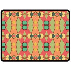 Pattern Orange Green African Double Sided Fleece Blanket (large)  by Wegoenart