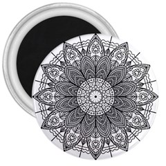 Mandala Meditation Zen Flower Yoga 3  Magnets by Wegoenart