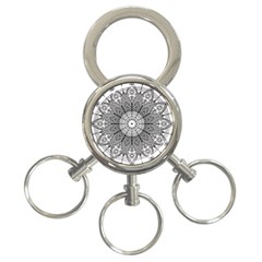 Mandala Meditation Zen Flower Yoga 3-ring Key Chain by Wegoenart