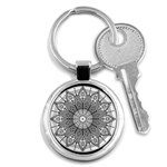 Mandala Meditation Zen Flower Yoga Key Chain (Round) Front