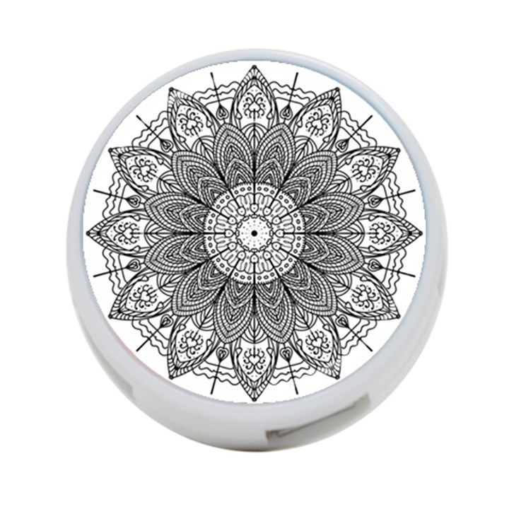 Mandala Meditation Zen Flower Yoga 4-Port USB Hub (Two Sides)