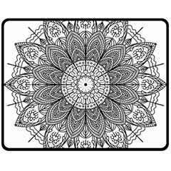 Mandala Meditation Zen Flower Yoga Double Sided Fleece Blanket (medium)  by Wegoenart