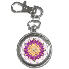 Mandala Stained Flower Drawing Key Chain Watches by Wegoenart