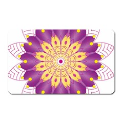 Mandala Stained Flower Drawing Magnet (rectangular) by Wegoenart