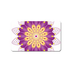 Mandala Stained Flower Drawing Magnet (name Card) by Wegoenart