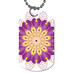 Mandala Stained Flower Drawing Dog Tag (two Sides) by Wegoenart