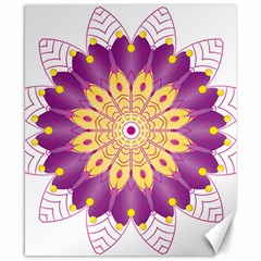 Mandala Stained Flower Drawing Canvas 8  X 10  by Wegoenart