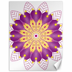 Mandala Stained Flower Drawing Canvas 12  X 16  by Wegoenart