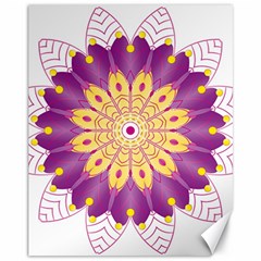 Mandala Stained Flower Drawing Canvas 11  X 14  by Wegoenart