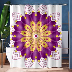 Mandala Stained Flower Drawing Shower Curtain 60  X 72  (medium)  by Wegoenart