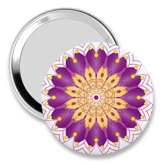 Mandala Stained Flower Drawing 3  Handbag Mirrors by Wegoenart