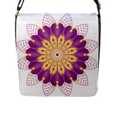 Mandala Stained Flower Drawing Flap Closure Messenger Bag (l) by Wegoenart