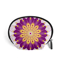 Mandala Stained Flower Drawing Accessory Pouch (small) by Wegoenart