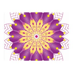 Mandala Stained Flower Drawing Double Sided Flano Blanket (mini)  by Wegoenart