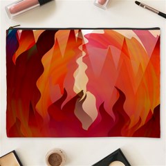 Fire Abstract Cartoon Red Hot Cosmetic Bag (xxxl) by Wegoenart