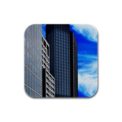 Architecture Frankfurt Houses Rubber Square Coaster (4 Pack)  by Wegoenart