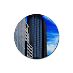 Architecture Frankfurt Houses Rubber Coaster (round)  by Wegoenart