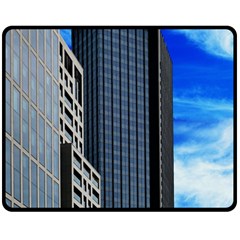 Architecture Frankfurt Houses Double Sided Fleece Blanket (medium)  by Wegoenart