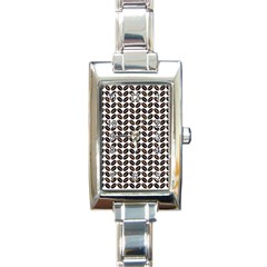 Coffee Beans Pattern Illustrator Rectangle Italian Charm Watch by Wegoenart