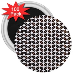 Coffee Beans Pattern Illustrator 3  Magnets (100 Pack) by Wegoenart