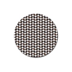 Coffee Beans Pattern Illustrator Magnet 3  (round) by Wegoenart