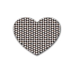 Coffee Beans Pattern Illustrator Rubber Coaster (heart)  by Wegoenart