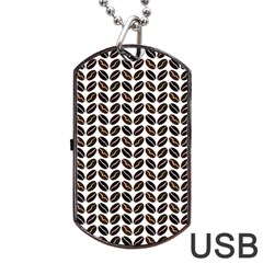 Coffee Beans Pattern Illustrator Dog Tag Usb Flash (one Side) by Wegoenart