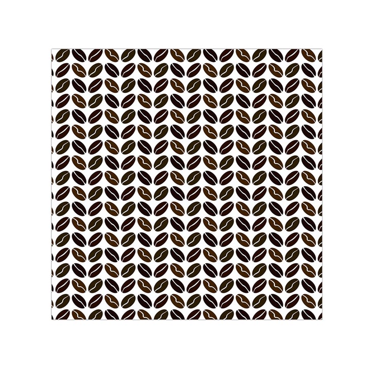 Coffee Beans Pattern Illustrator Small Satin Scarf (Square)