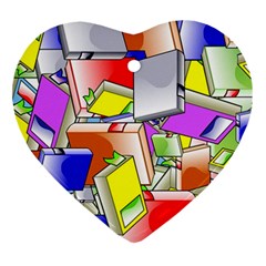 Books Pattern Reading Wallpaper Ornament (heart) by Wegoenart