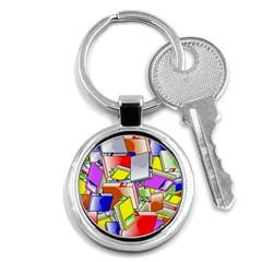 Books Pattern Reading Wallpaper Key Chain (round) by Wegoenart