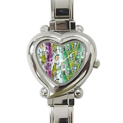 Seamless Repeating Tiling Tileable Heart Italian Charm Watch by Wegoenart