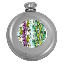 Seamless Repeating Tiling Tileable Round Hip Flask (5 Oz) by Wegoenart