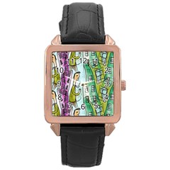 Seamless Repeating Tiling Tileable Rose Gold Leather Watch  by Wegoenart