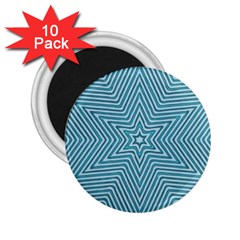 Lines Blue Repeating Textile 2 25  Magnets (10 Pack)  by Wegoenart