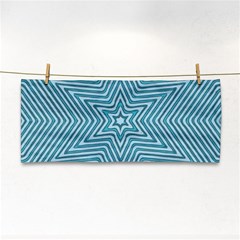 Lines Blue Repeating Textile Hand Towel by Wegoenart