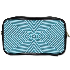 Lines Blue Repeating Textile Toiletries Bag (two Sides) by Wegoenart