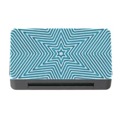 Lines Blue Repeating Textile Memory Card Reader With Cf