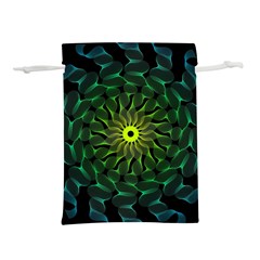 Abstract Ribbon Green Blue Hues Lightweight Drawstring Pouch (s)