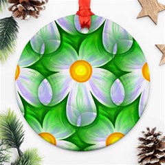 Seamless Repeating Tiling Tileable Flowers Ornament (round) by Wegoenart