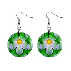 Seamless Repeating Tiling Tileable Flowers Mini Button Earrings by Wegoenart