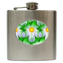 Seamless Repeating Tiling Tileable Flowers Hip Flask (6 Oz) by Wegoenart