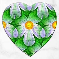 Seamless Repeating Tiling Tileable Flowers Jigsaw Puzzle (heart) by Wegoenart